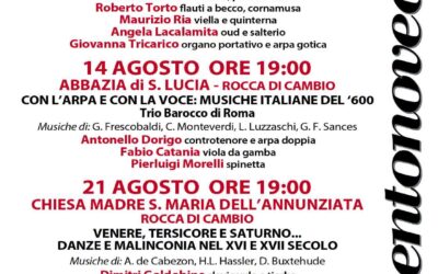 CONCERTI DI MUSICA ANTICA mese Agosto 2026-Abbazia di Santa Lucia